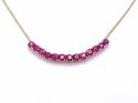 9ct Yellow Gold Ruby Necklet 16/20 Inch