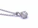 18ct White Gold Diamond Solitaire Pendant 0.90ct