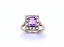 9ct Synthetic Sapphire & CZ Ring