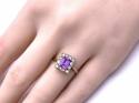 9ct Synthetic Sapphire & CZ Ring