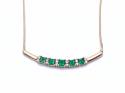 14ct Synthetic Emerald &Diamond Necklet