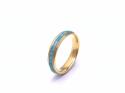 18ct Yellow Gold Green Cerin Wedding Ring