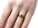 18ct Yellow Gold Emerald & Diamond Ring