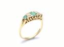 18ct Yellow Gold Emerald & Diamond Ring