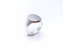 Silver Solid Oval Plain Signet Ring