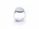 Silver Solid Oval Plain Signet Ring