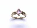 9ct Yellow Gold Pink CZ Solitaire Ring