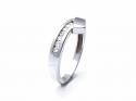 9ct White Gold CZ Shaped Band Ring