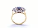 18ct Sapphire & CZ Ring 3 Stone Ring