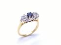 18ct Sapphire & CZ Ring 3 Stone Ring