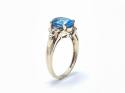 9ct Blue Topaz & Diamond Ring