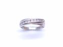 9ct White Gold CZ Crossover Ring