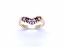 9ct Purple & White CZ Wishbone Ring