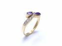 9ct Yellow Gold Amethyst & Diamond Ring