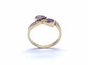 9ct Yellow Gold Amethyst & Diamond Ring