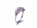 9ct White Gold Pink & White CZ Ring