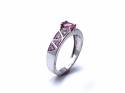 9ct White Gold Pink Topaz Ring O