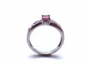 9ct White Gold Pink Topaz Ring O