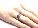 9ct White Gold Pink Topaz Ring O