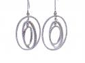 9ct White Gold Diamond Hoop Earrings