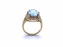 9ct Yellow Gold Blue Topaz and Diamond Ring