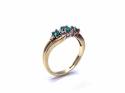 9ct Synthetic Emerald & Diamond Ring