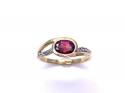 9ct Yellow Gold Garnet & Diamond Ring