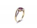 9ct Yellow Gold Garnet & Diamond Ring