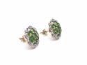 9ct Chrome Diopside & Diamond Earrings