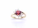 9ct Yellow Gold Red & White CZ Ring