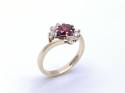 9ct Yellow Gold Red & White CZ Ring
