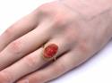 18ct Yellow Gold Carved Coral Ring