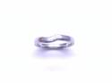 18ct White Gold Shaped Ring 2mm