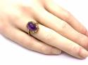 Cabochone Amethyst Solitaire Ring