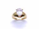 14ct Yellow Gold CZ Solitaire Ring