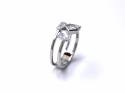 Silver Double Row White/Clear CZ Ring Q