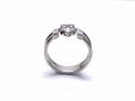 Silver Double Row White/Clear CZ Ring Q