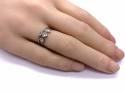 Silver Double Row White/Clear CZ Ring Q