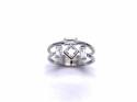 Silver Double Row White/Clear CZ Ring Q
