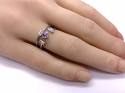 Silver Double Row Purple & White CZ Ring O