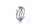 Silver Double Row Purple & White CZ Ring O