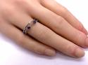 Silver Double Row Clear & Dark Blue CZ Ring