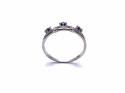 Silver Double Row Clear & Dark Blue CZ Ring