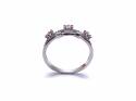 Silver Double Row Pink & White CZ Ring L