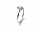 Silver Yellow CZ Fancy Solitaire Ring O