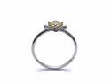 Silver Yellow CZ Fancy Solitaire Ring O