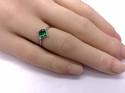 Silver Dark Green CZ Fancy Solitaire Ring I
