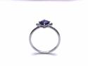 Silver Dark Blue CZ Fancy Solitaire Ring K
