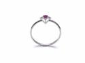 Silver Red CZ Solitaire Kite Design Ring J