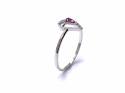 Silver Red CZ Solitaire Kite Design Ring J